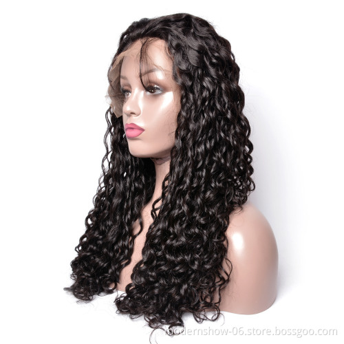 Top quality brazilian human hair full lace wig 180% density hair cuticle aligned hair for black women